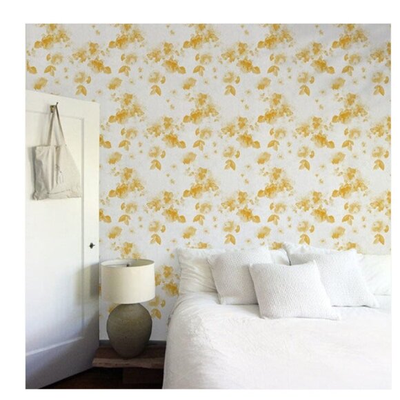 URBANWALLS - Marigold Textured Wallpaper - Marigold Yellow